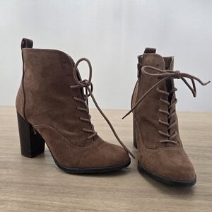 Express Brown Lace-Up Boots